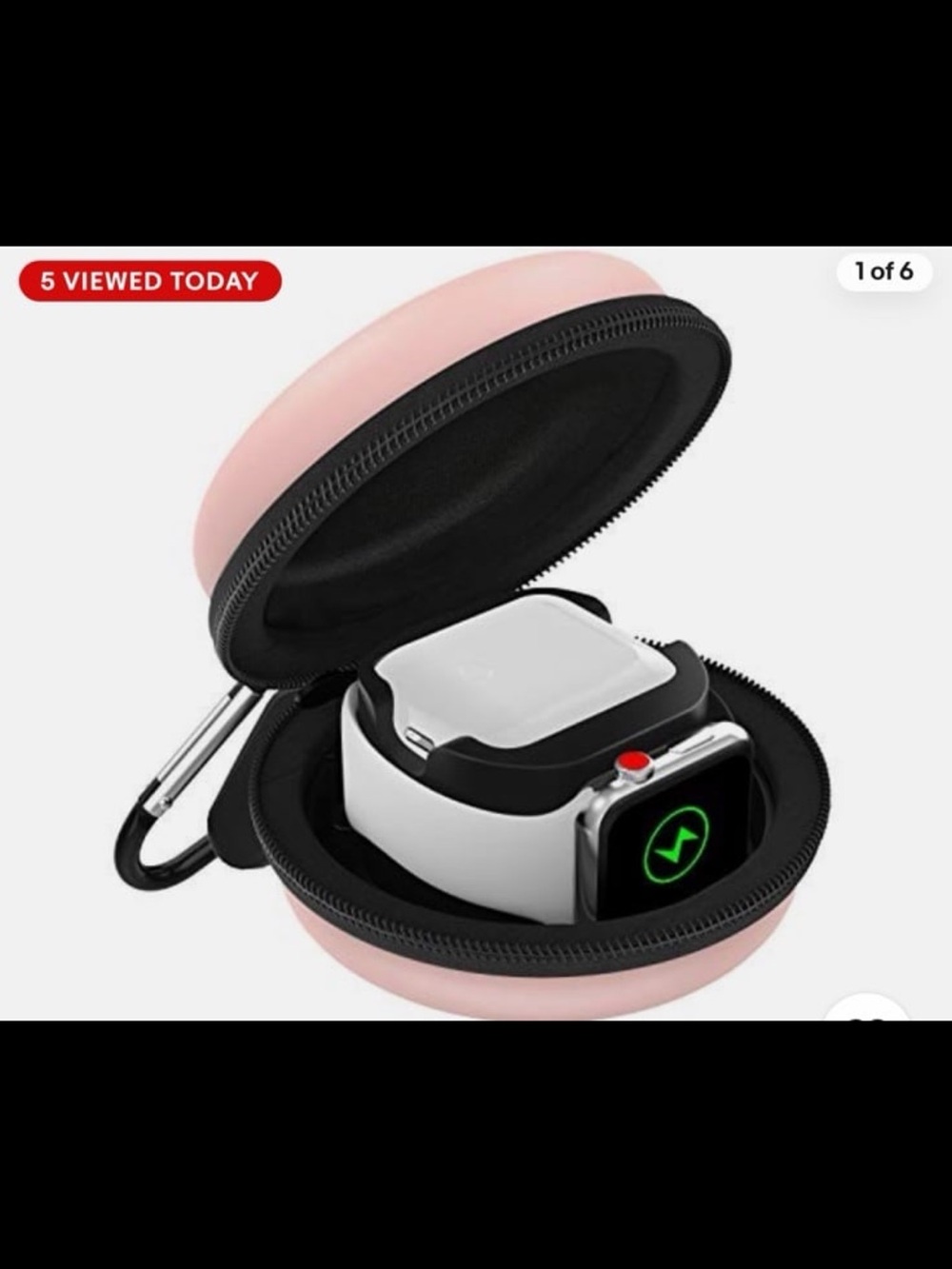 Protective Pink Travel Case for Smart Watch Charger and Accessories